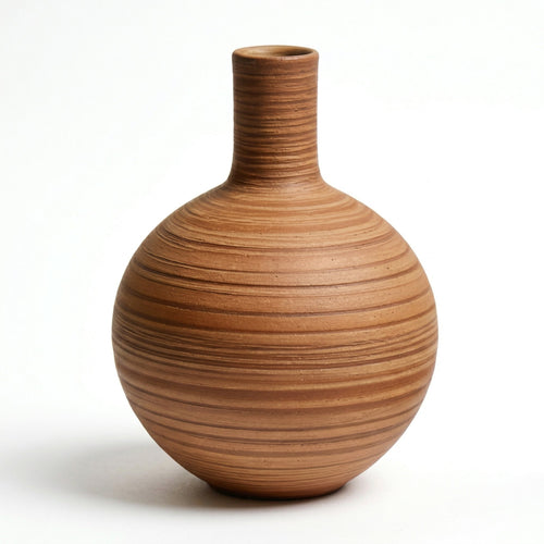 🍆LUMIKIDIY™ Rustic Striped Round Ceramic Vase