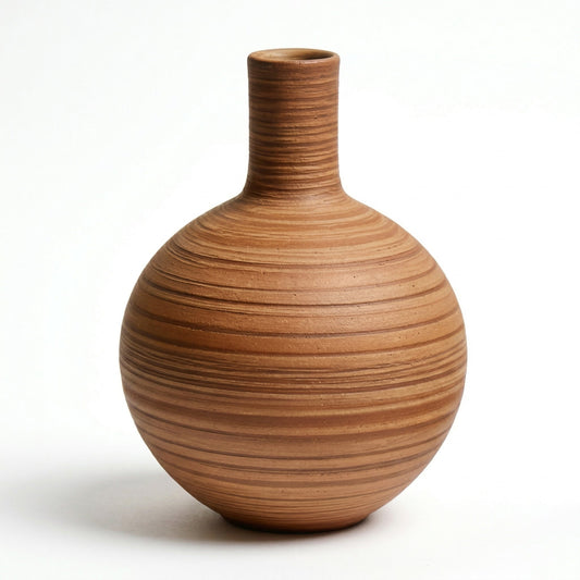🍆LUMIKIDIY™ Rustic Striped Round Ceramic Vase