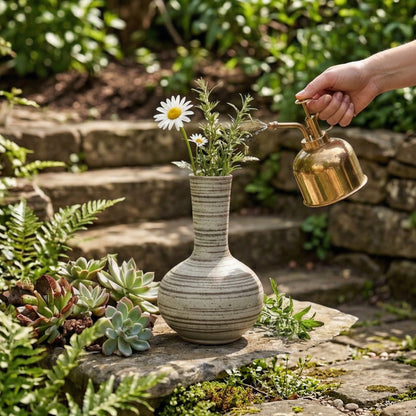 🥔LUMIKIDIY™ Striped Neck Ceramic Decorative Vase