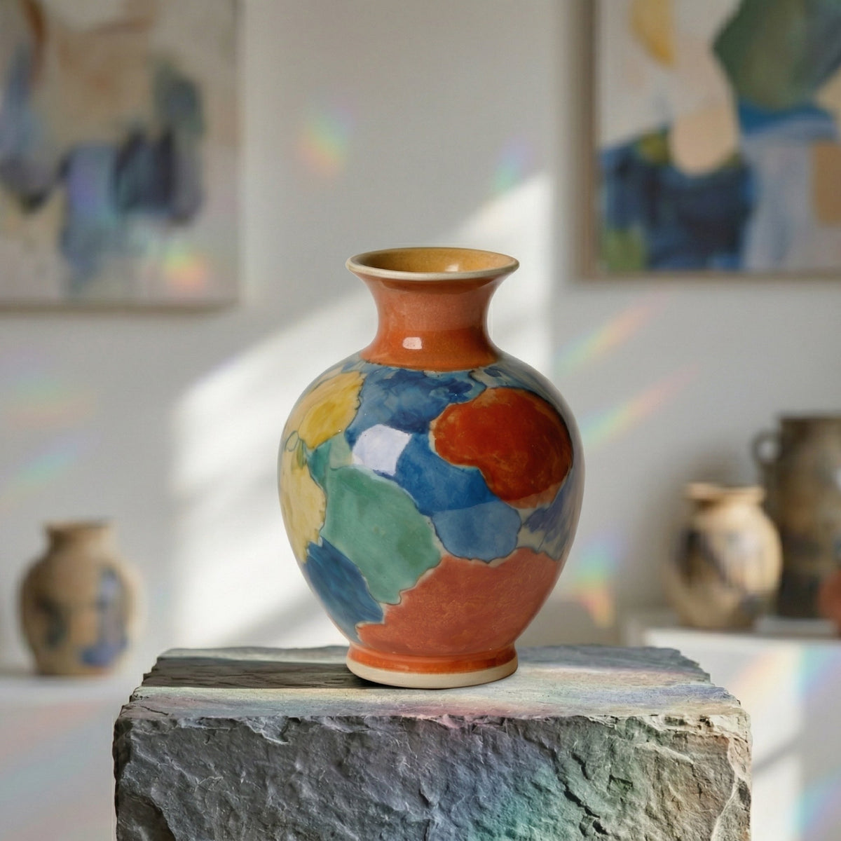 🍍LUMIKIDIY™ Abstract Multicolor Art Ceramic Vase
