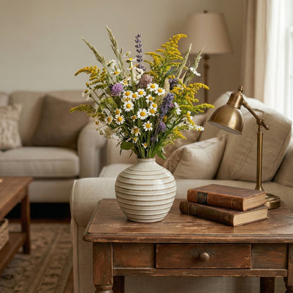 🍊LUMIKIDIY™ Round Ribbed Ceramic Bud Vase