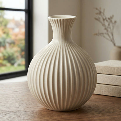 🍑LUMIKIDIY™ Fluted Ceramic Decorative Vase