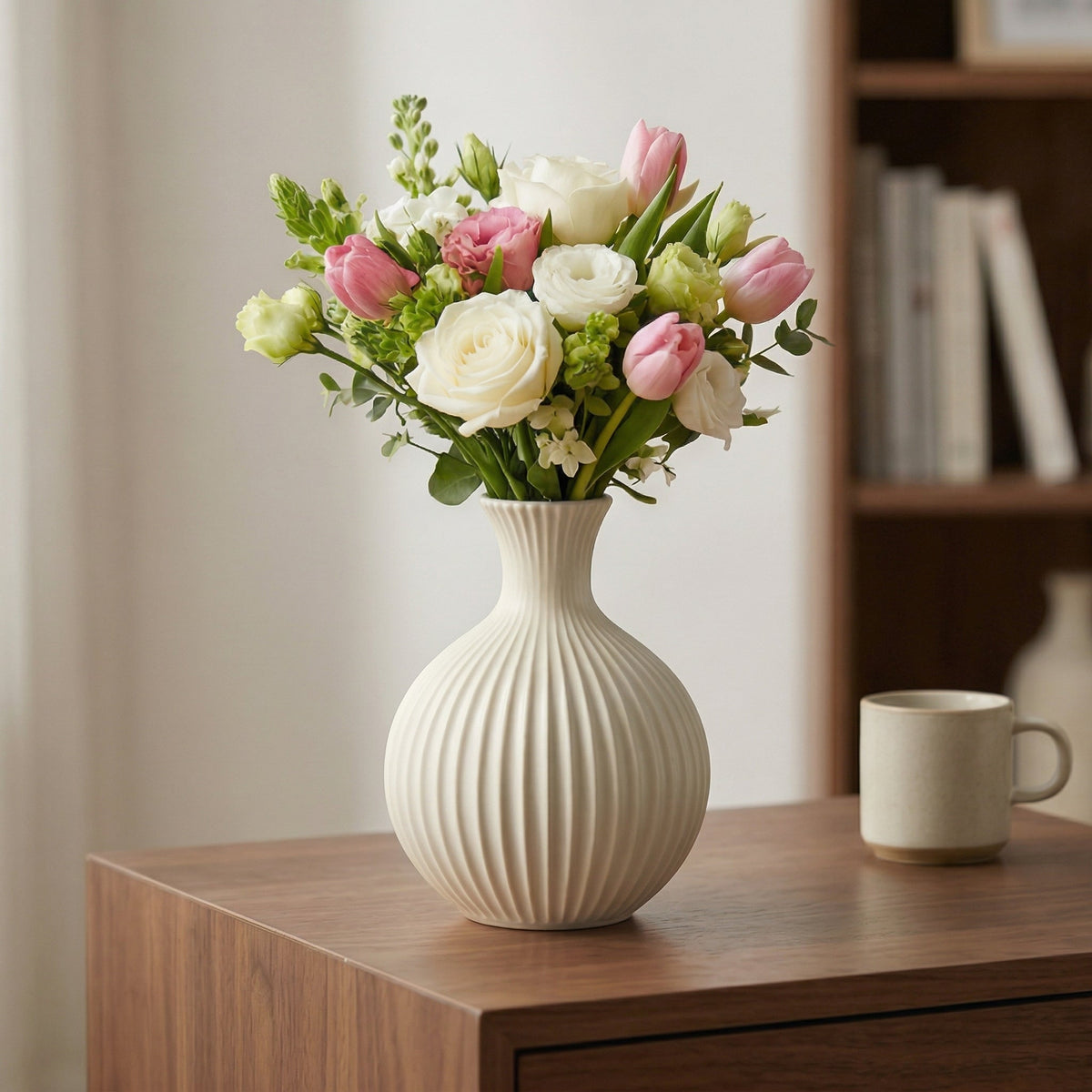 🍑LUMIKIDIY™ Fluted Ceramic Decorative Vase