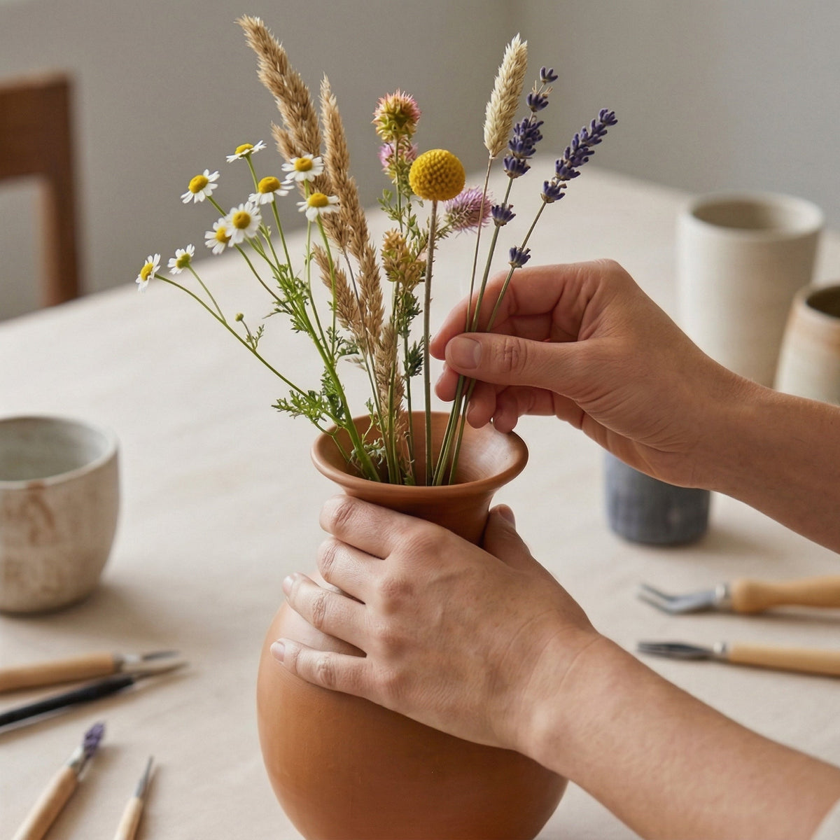 🥥LUMIKIDIY™ Rustic Brown Ceramic Decorative Vase
